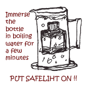 Immerse the bottle in boiling water for a few minutes to make the emulsion liquidised